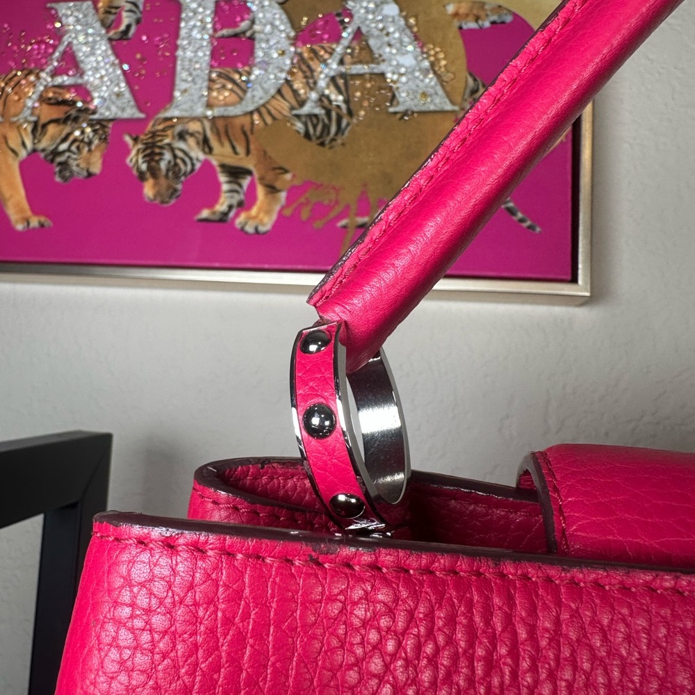 Authentic Louis Vuitton Hot Pink Capucines Top Handle Satchel - Picture 15 of 16